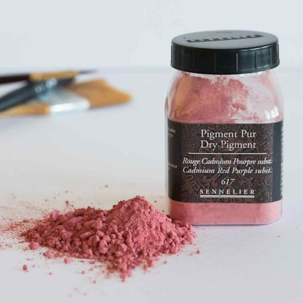 Pigment til at skabe maling - 100 g potte - Erstatning lilla Cadmium Rød Röd