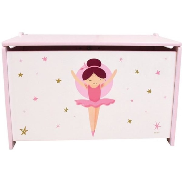 Träleksakslåda - Ballerinadansös - FUN HOUSE - H.40 x B.58 x D.36 cm rosa och vitt