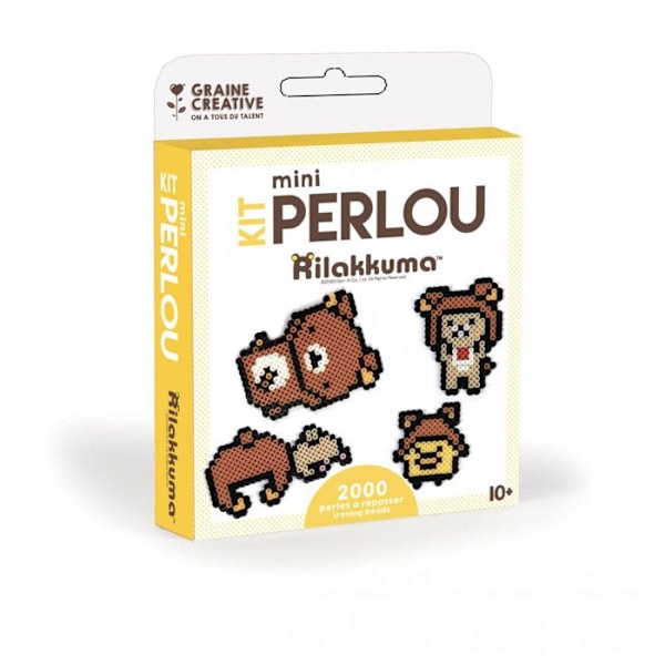 Mini Ironing Bead Kit - Rilakkuma - 4 kawaii perlou tecken - Brun/flerfärgad Flerfärgad