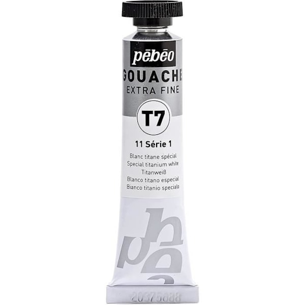 Tube 20ml Gouachefärg T7 extra fin TITANIUM WHITE