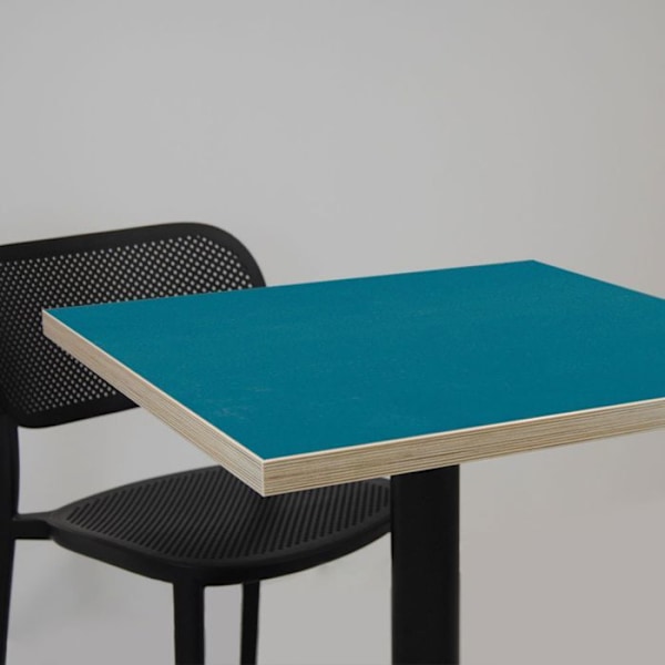 Bord 70 x 70 cm - blå Rommodell med träkanter Blå