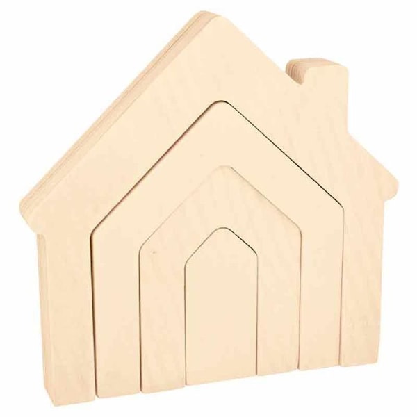 3D-palapeli - Talo - 17x17,4 cm - Puu Beige