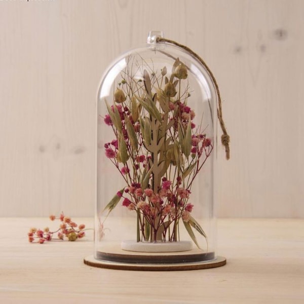 Buket af grønne og lyserøde tørrede blomster Flerfärgad