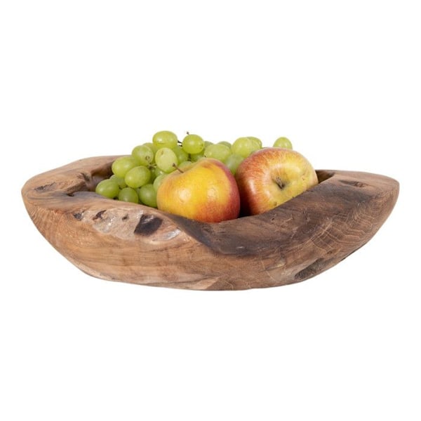 Teak skål Ø 30 x 10 cm kastanj