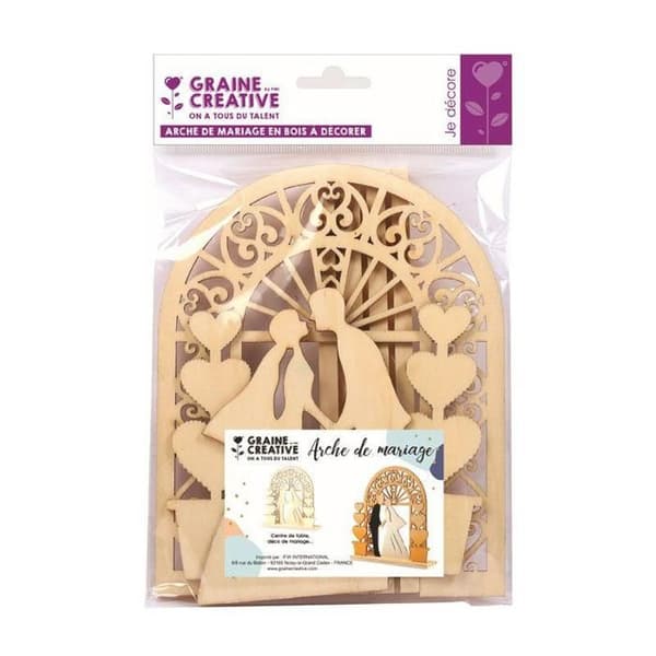 Bryllupsbue - GRAINE CREATIVE - 19 x 18 x 4 cm - Træ - Beige beige