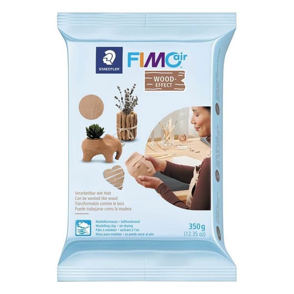 2 Fimo Air Effect polymerleror 350 g Granit + Trä brun