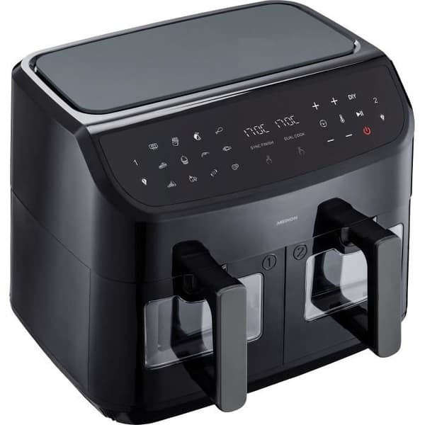 Luftfriture - MEDION - P20 XXL Twin - 2600 W - 2 kurve - 9 programmer - Sort Svart