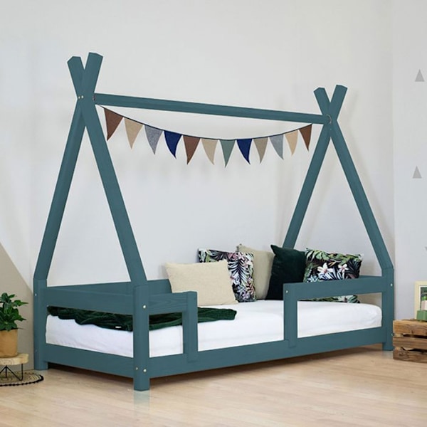 Lit cabane enfant NAKANA 80 x 180 petrolgrøn Grön