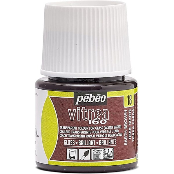Maleri glas Pébéo vitrea 160 blank jordbrun N°18