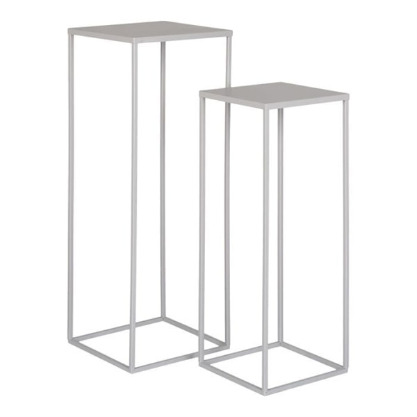 Set med 2 planteringskärl i grått stål Beige