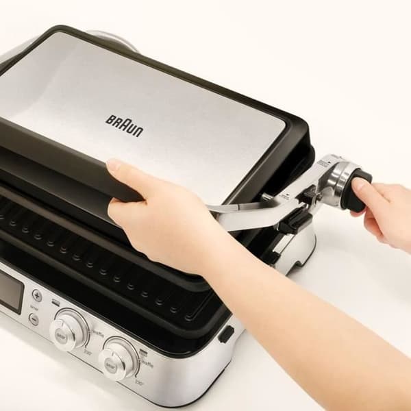 Multifunktionsgrill - BRAUN - Multi Grill 9 - 2000 W - 3 varmeindstillinger - Sort / Stål Svart och rostfritt stål