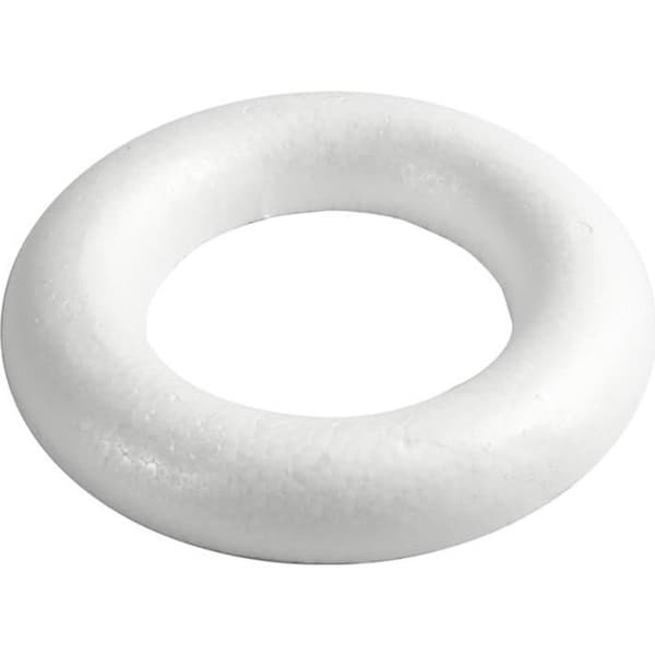 Dekorativ ring - 25 cm - Polystyren - Hvid - Indendørs Vit