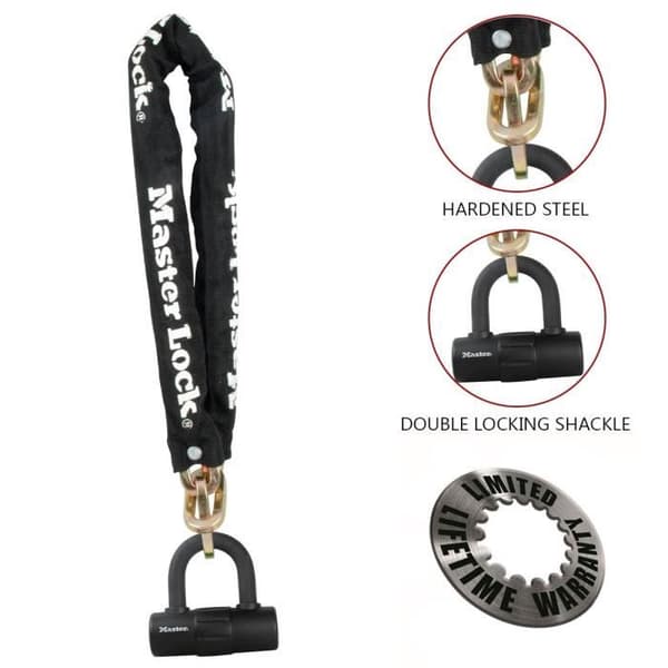 Master Lock Chain med Mini U Lock Stål 90 cm x 10 mm 8234EURDPRO