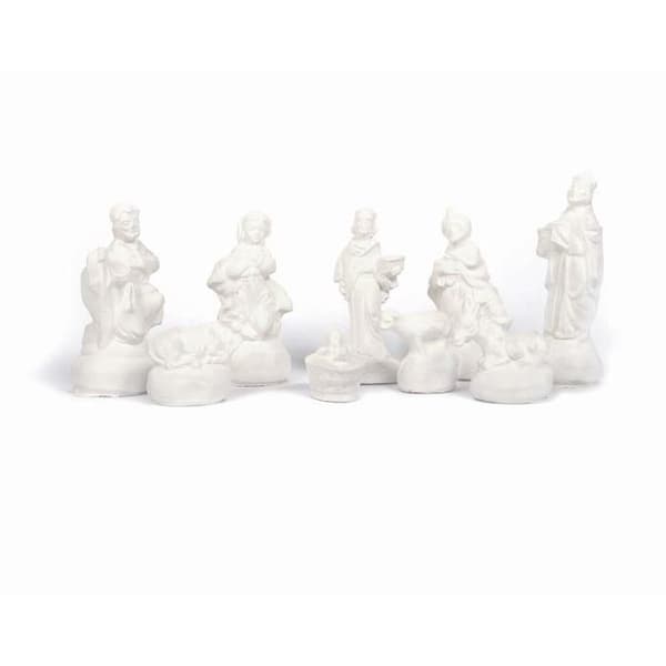 9 Santons latexforme - julekrybbe + Gips 1 kg
