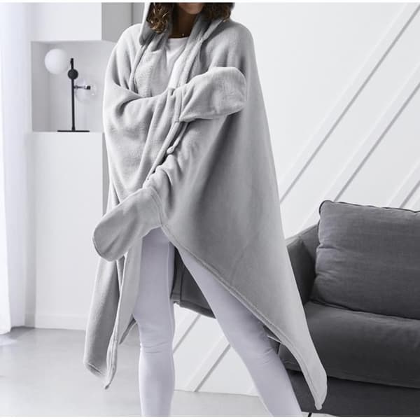 Plaider - PROMO LINGE - Fleece - Polyester - 165x115cm - stål stål