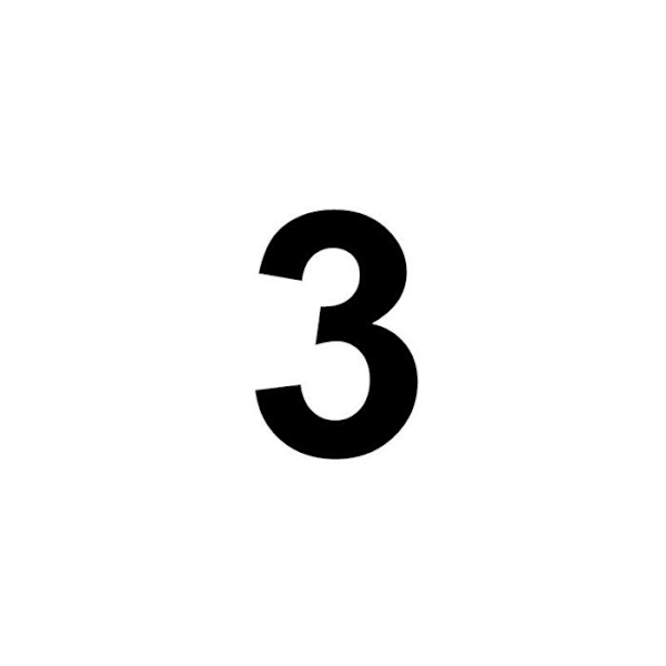Nummer 3 i MDF-trä för att dekorera - 8 cm kastanj