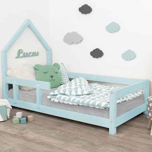 Lit cabane enfant POPPI 140 x 200 vaaleansininen 2 Blå