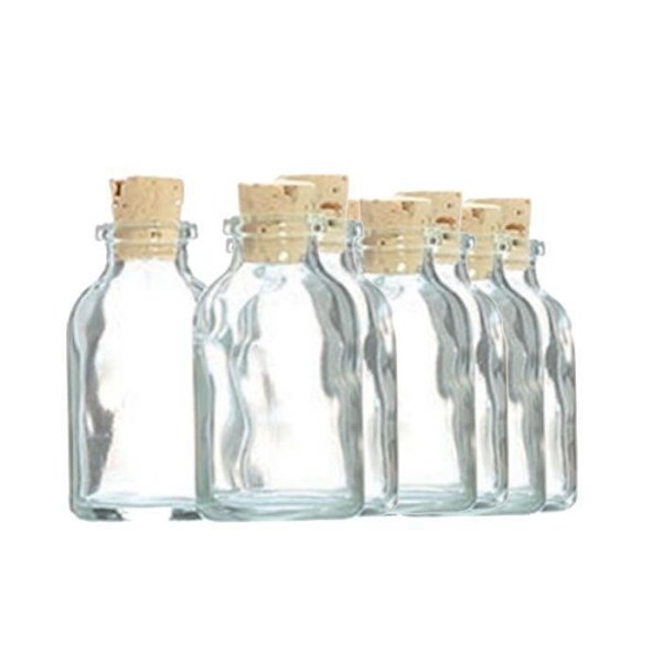 10 mini lasipulloa 6 cm korkki Transparent