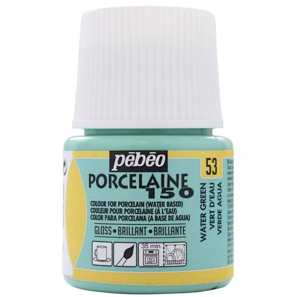 Blank vattenbaserad färg för porslin - Vattengrön 45 ml Grön