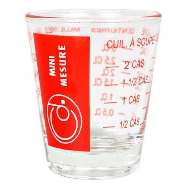 Verres doseurs miniatures - Märke - Modell - 4 delar - Gradering ml, oz, tbsp, tsp - Glas