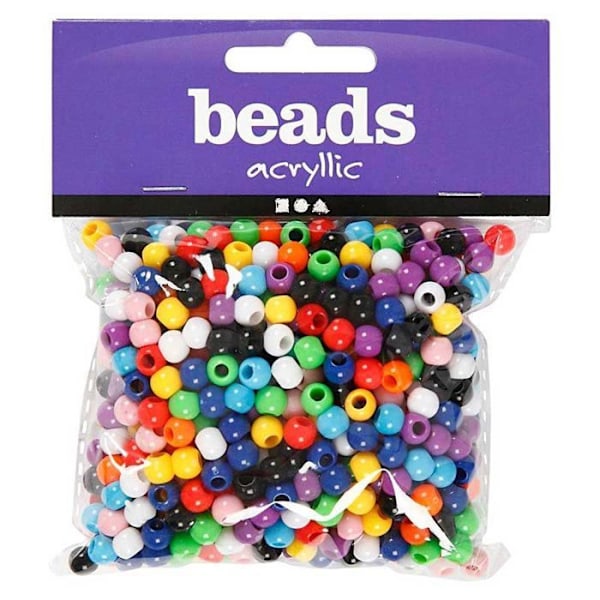 Runde perler i plastik - Ikke specificeret - ref 618310 - Stor hul - 10 farver - Blandet 10 olika färger