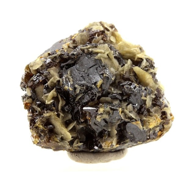 Stenar och mineraler. Sphalerit (Blende) + Siderit. 81,0 ct. La Mure, Isère, Frankrike..