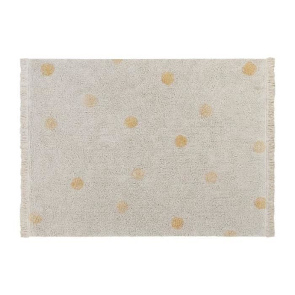 Täpper - LORENA CANALS - Hippy Dots - 120 x 160 cm - Bomull - Maskintvättbar Miel, Grå