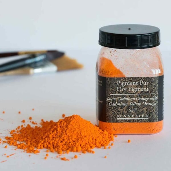 Pigment för färgskapande - 120 g burk - Äkta orange kadmiumgul Gul