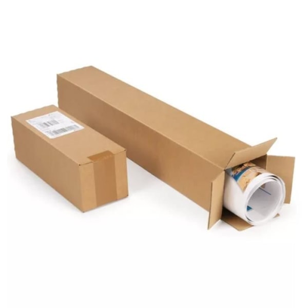 10 långsträckta kartonger 31 x 10,5 x 10,5 cm - Enkel korrugering kastanj