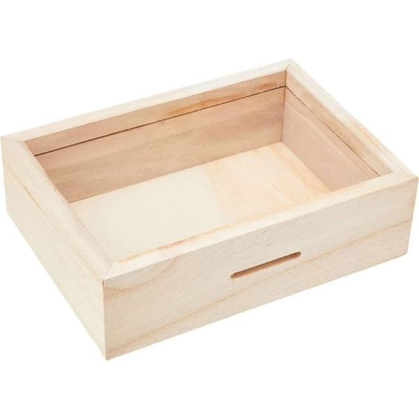 Tirelire - ARTEMIO - Trærejse til dekoration - 17x12x5 cm - Rektangulær - Brun beige