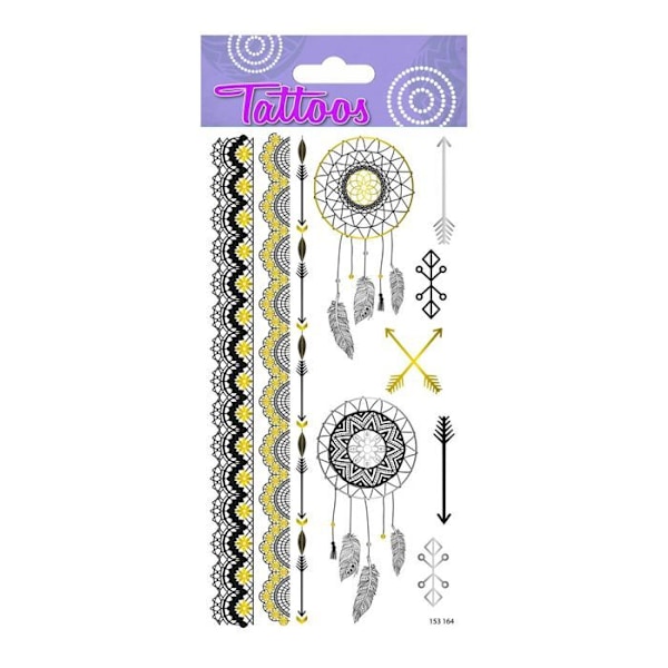 Väliaikaiset tatuoinnit - Boho-kuviot - Kultaus Flerfärgad