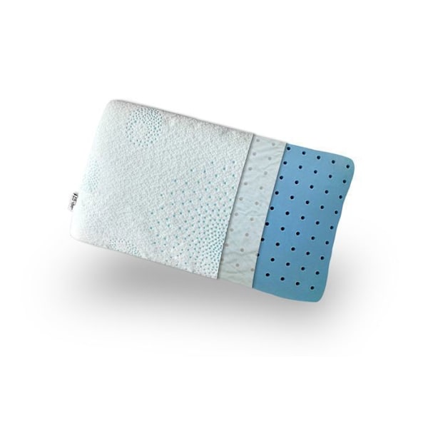 Ortopædisk & ergonomisk gelfresh memory foam pude (termoregulator) - Bomuldsfiberbetræk 40x60 cm Blå
