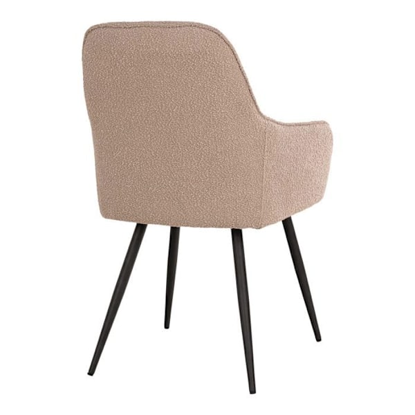 2 spisestuestole i beige loopet polyester med sorte ben Beige