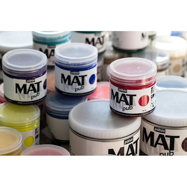 Pot 140 ml Akrylmaling MAT hvid Permanent Vit