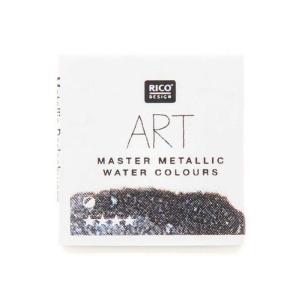 Metallisk akvarellfärg 1/2 pan - Pearl black