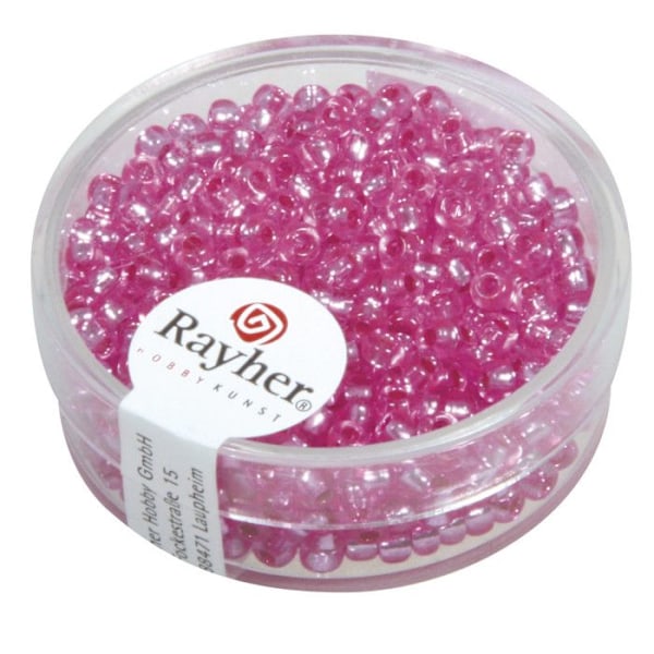 Helmisalkku - RAYHER - Hopeaketjupullot, joissa on vaaleanpunaisia koristeita - Vaaleanpunainen - Halkaisija 2,6mm Rosa