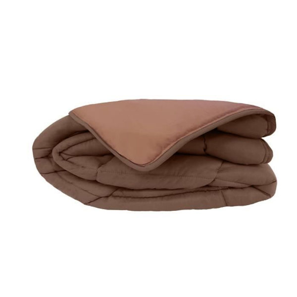 CALGARY Lämmin Mikrokuitupeitto 400g/m² Choco & Moka 200x200cm Brun og chokolade