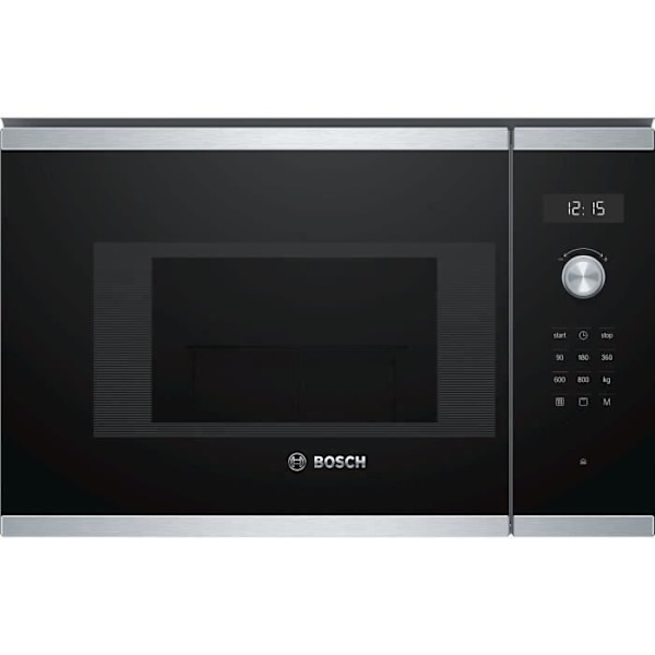 BOSCH BEL524MS0 rustfrit stål indbygget grill mikroovn - 20 L - 800 W - Grill 1000 W Rostfritt stål och svart