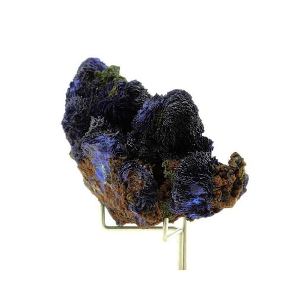 Sten og mineraler. Azurit + Olivenit. 616,0 øre. Tazalaght, Souss-Massa, Marokko.
