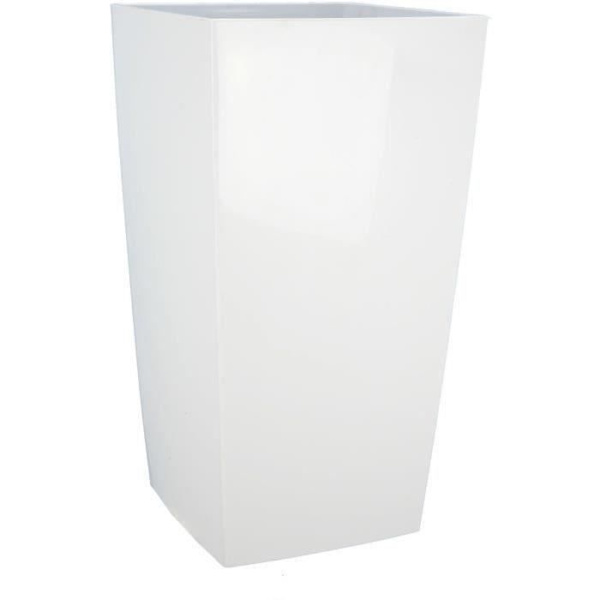 RIVIERA NUANCE firkantet blomsterkasse - Plast - L38xD38xH69 cm - Hvid Vit