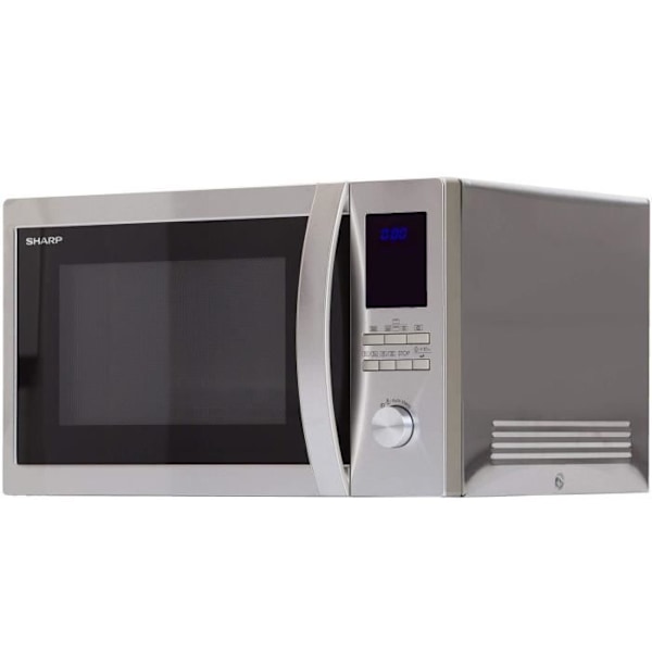 SHARP R-922STWE - Mikrobølgeovn rustfrit stål grill - 32 L - 1000 W - Grill 1100 W - Ovn 2500 W - Fritstående Rostfritt stål