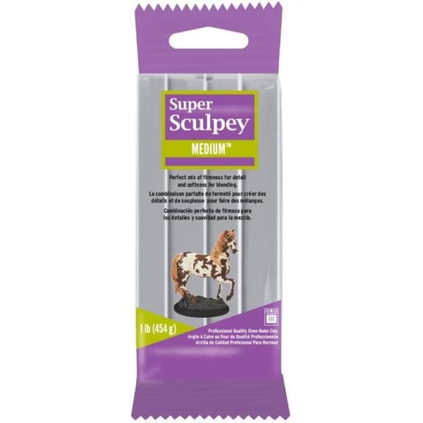 Pasta - SCULPEY - Super Sculpey Medium Blend - Grå - 454 g - Børn 3+ Grå