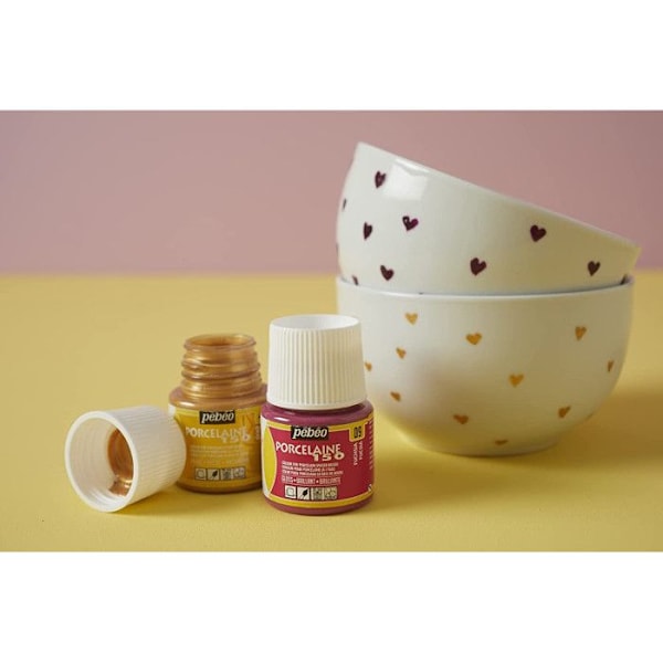 Posliinimaali - Pebeo - Porcelaine 150 - 5 pullon setti - Kiiltävä pronssi - 45 ml Grön