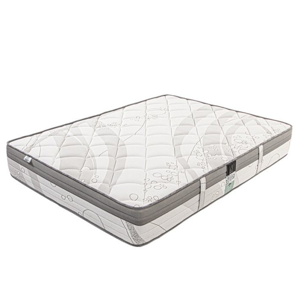 Afslapningsmadrassæt, 26 cm pocketfjedre, vendbar fast + hvid bund 13 cm tyk + 2 puder + dyne Vit