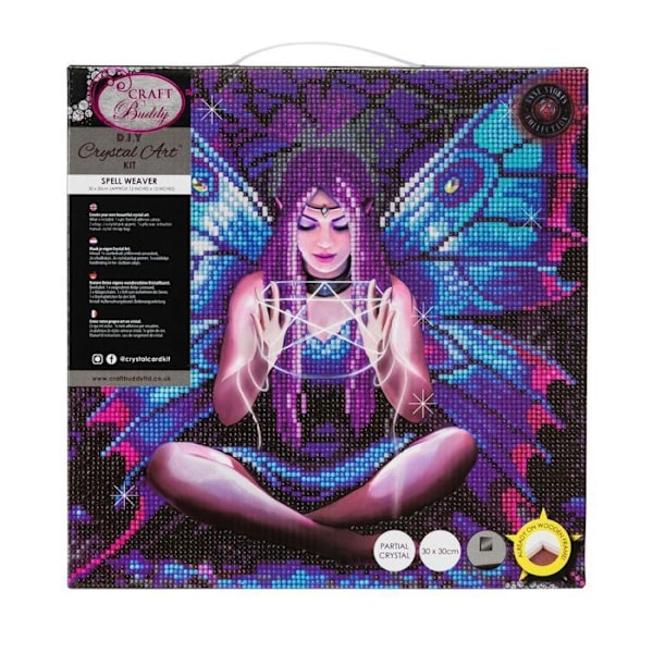 Kit Diamond - Kristallkonst - Charm och Magi - 30 x 30 cm - Kreativ aktivitet - För barn från 5 år Blå