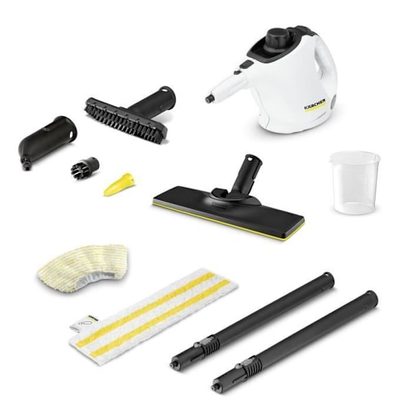 NYHET Karcher SC 1 Easy Fix ångtvätt + golvsats - 2 i 1 ångmopp - 1200 W - 3 barer - Eliminerar upp till 99,99 % av