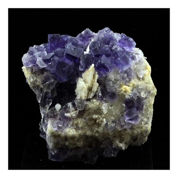 Stenar och mineraler - ABIJOUX - Fluorit + Barite + Kvarts - Naturmaterial - Blandat