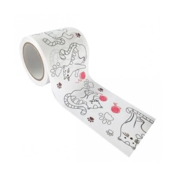 Masking tape stor til at farvelægge - Katte 4,6 cm x 5 m Vit