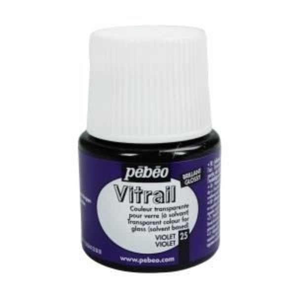 Vitrailmaling - Pebeo - Violet - 45ml - Blank - Til voksne og blandede brugere Lila