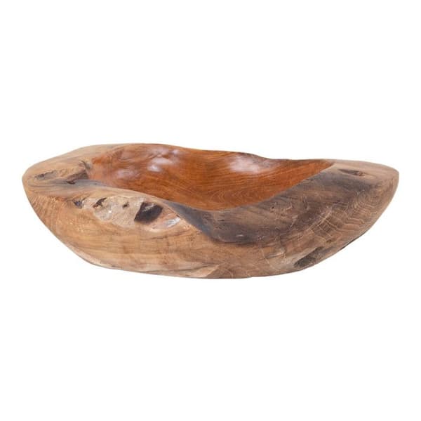 Teak skål Ø 30 x 10 cm brun